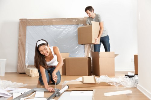 Moving van and packing supplies for a UK removal service