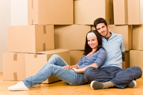 Professional moving truck loading boxes and furniture in Croydon
