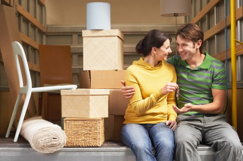 Professional moving team working safely and efficiently