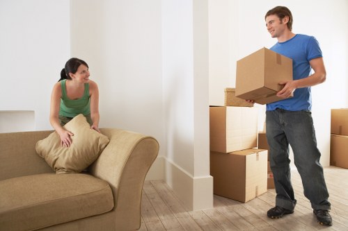 Team preparing furniture for a house move